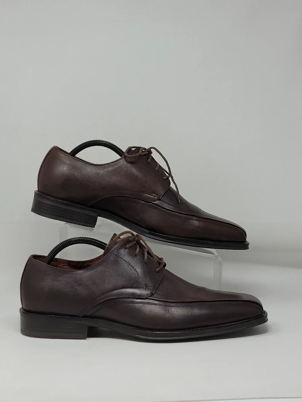 Johnston & Murphy Mens Size 10.5.Dark Brown Leather Derby Square Toe Dress Shoes